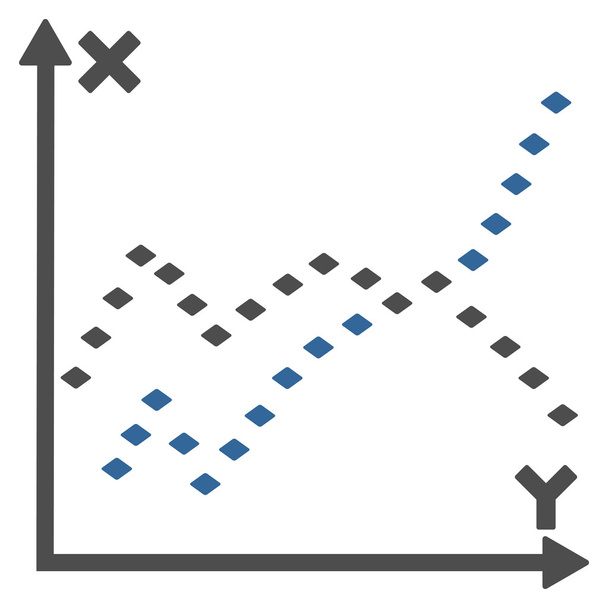 Dotted Functions Plot Glyph Toolbar Icon - Photo, image