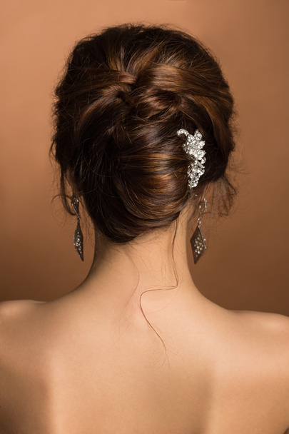 Beauty wedding hairstyle. Bride - Fotó, kép