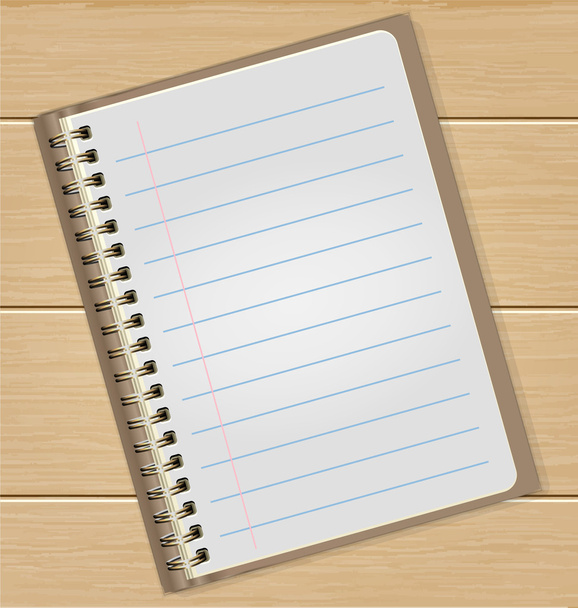 notebook em branco sobre mesa de madeira, conceito de negócio
 - Vetor, Imagem