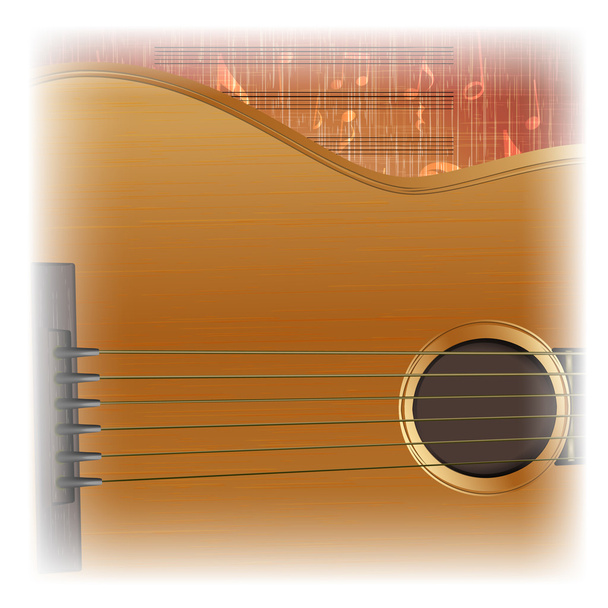 acoustic guitar close-up lighting - Vector, Image