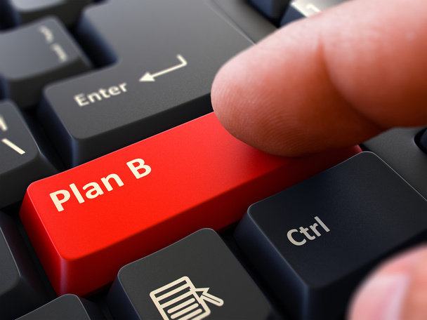 Suunnitelma B - Kirjoitettu Red Keyboard Key
. - Valokuva, kuva