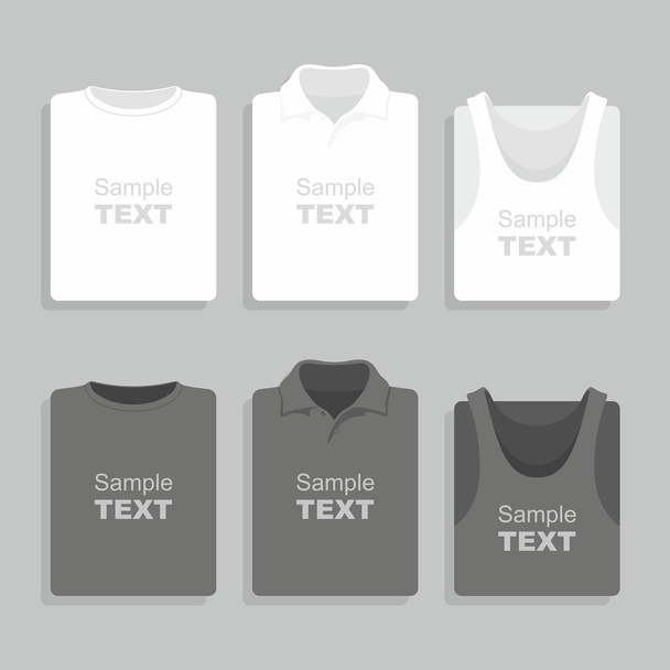 Folded t-shirts set - Vector, Image