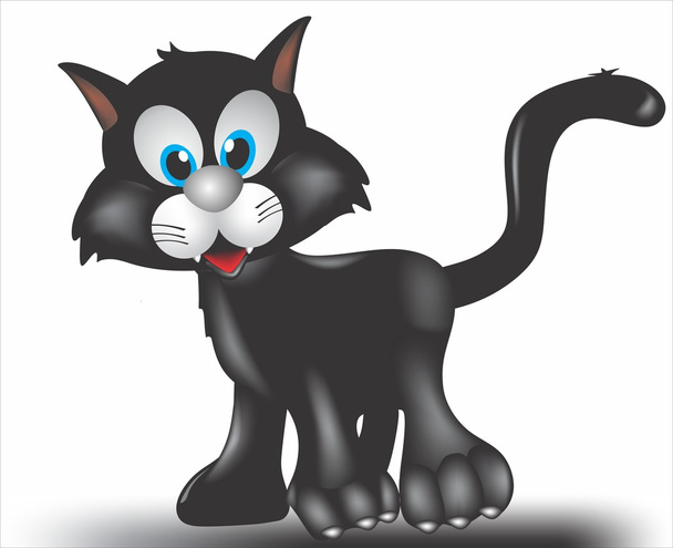 litle fekete macska - Vektor, kép