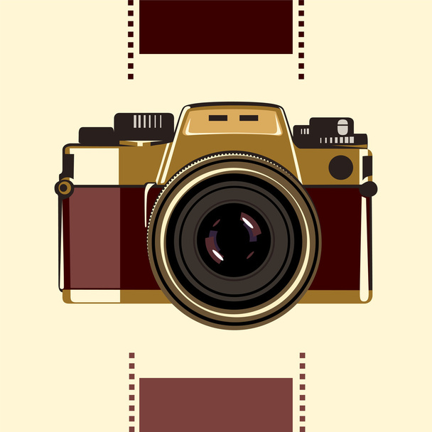 An old-school photo camera  - Vecteur, image