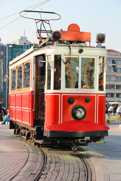 Red vintage tram in Istanbul - Photo, Image