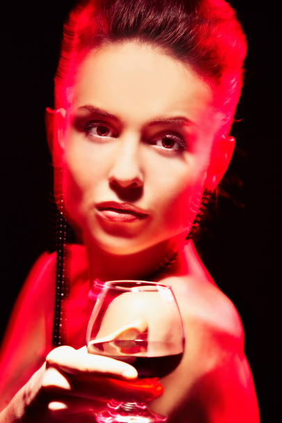 kadın şarap ile - Fotoğraf, Görsel