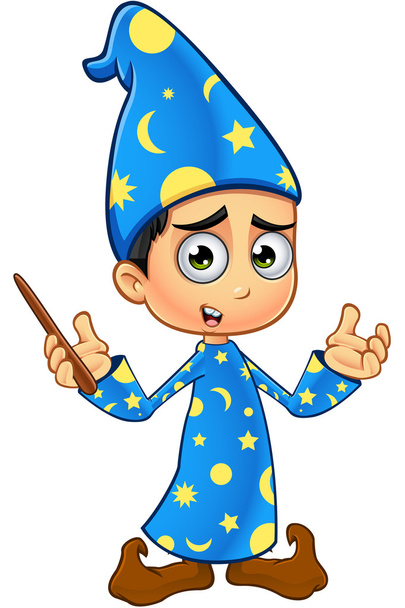 Хлопчика-чарівника в синіх тонах - Вектор, зображення