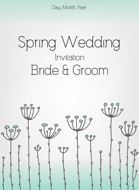 Bruiloft uitnodigingskaart met kruiden - Vector, afbeelding