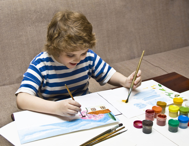 Boy painting - Photo, Image