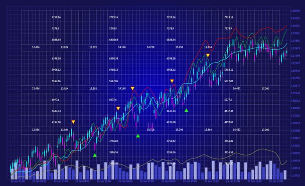 Gráfico gráfico bolsa de valores comerciales
 - Vector, imagen