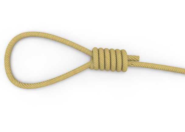ein Seil mit einer Schlinge auf dem Boden liegend - Foto, Bild