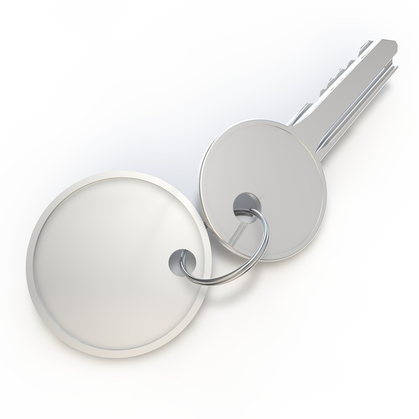 The key with tag on white isolated background - Fotografie, Obrázek