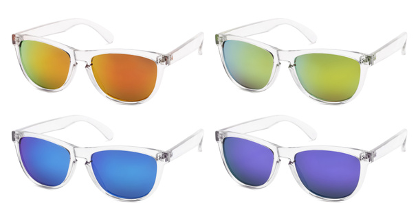 γυαλιά ηλίου που απομονώνονται σε λευκό φόντο σε διάφορα χρώματα - Φωτογραφία, εικόνα