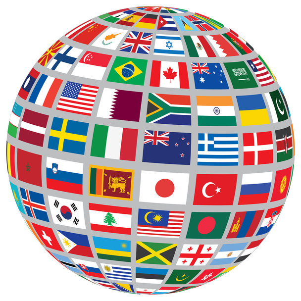 Pallo, jolla on maailman liput
 - Vektori, kuva