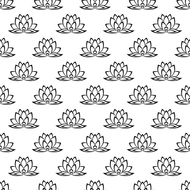 Lotus flower pattern seamless - Vector, afbeelding