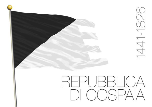 Республіка cospaia історичних прапор, Італія - Вектор, зображення