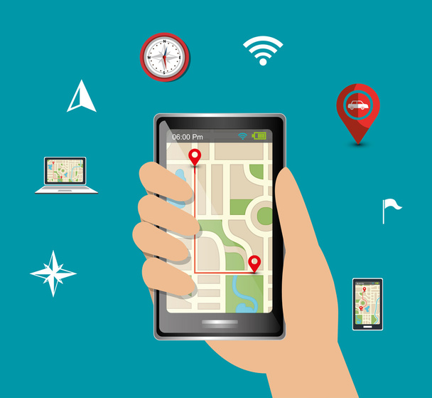 GPS navigasyon tasarım  - Vektör, Görsel