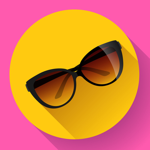 Fashionable trendy woman sunglasses on a colorful summer background. - Vector, Image