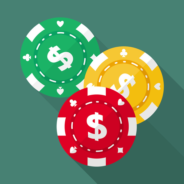 Set di icone piatte vettoriali dei chip di gioco d'azzardo del casinò
 - Vettoriali, immagini