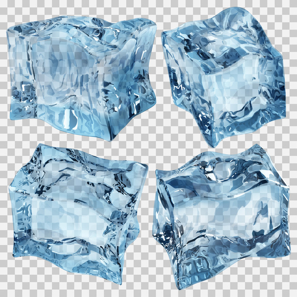 transparente hellblaue Eiswürfel - Vektor, Bild