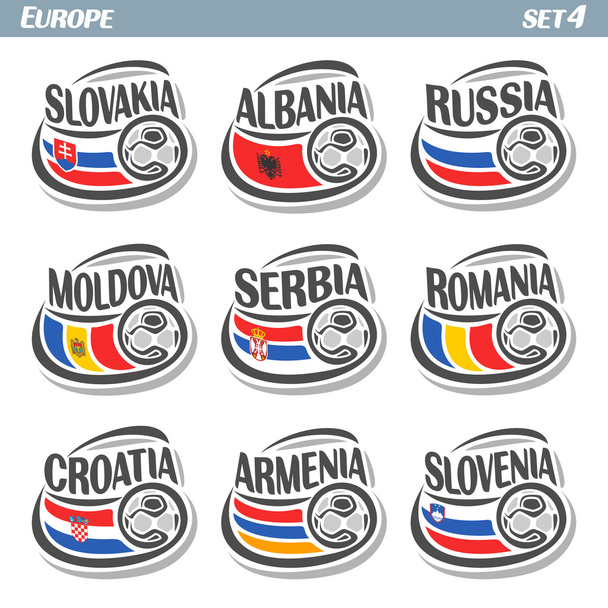 Σημαίες του Ευρωπαϊκού ποδοσφαίρου - Διάνυσμα, εικόνα
