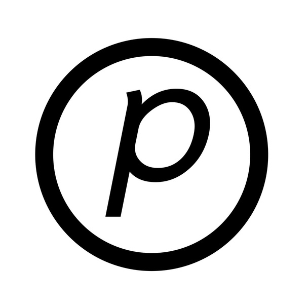 Basic font letter p icon Illustration design - Vector, Imagen
