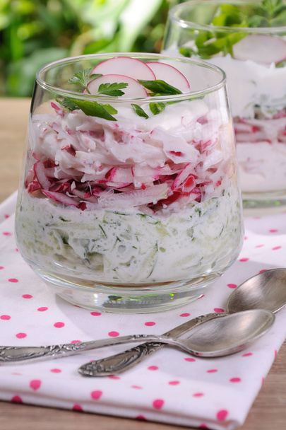 Salad of radish and cucumber - Photo, Image