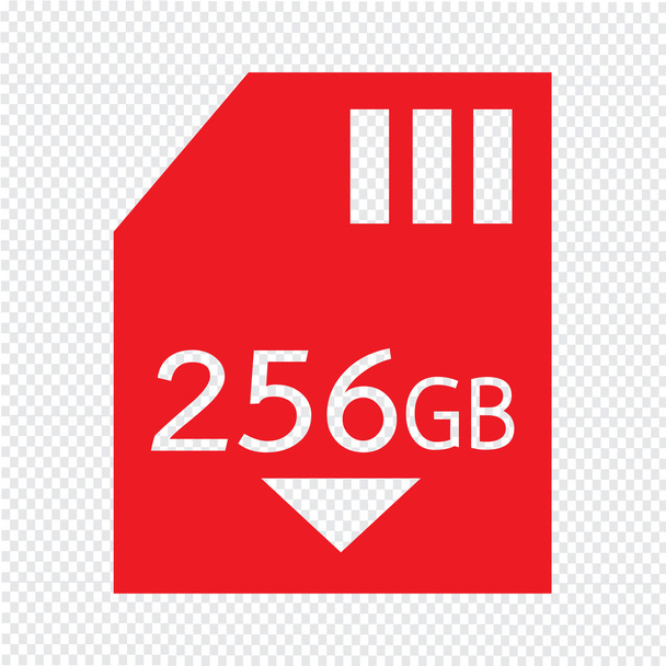 Memory Card 256 Gb icon Illustration design - Διάνυσμα, εικόνα