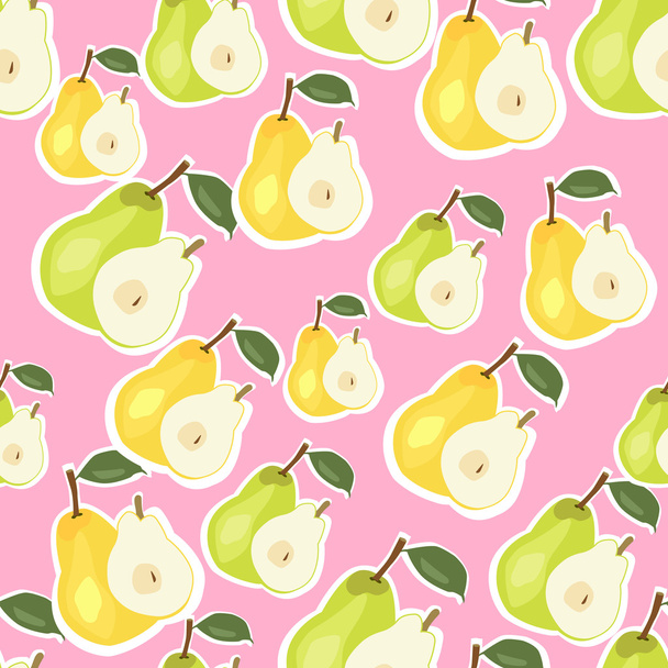 Vector pattern of yellow and green pear - Vector, Image