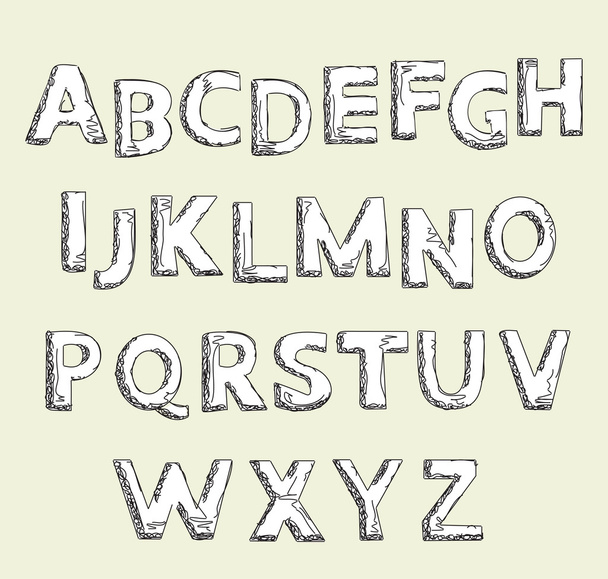 Hand drawn alphabet set. Letters. - Vektor, obrázek
