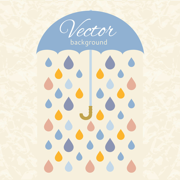 Raindrops and umbrella  - Vektor, obrázek