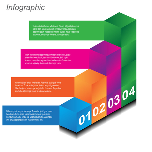 Infografikai tervezési sablon papírcímkékkel.  - Vektor, kép