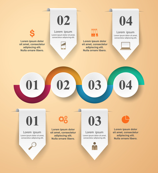Business Infographics origami style Vector illustration. - Vektor, Bild