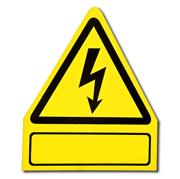 Ознака небезпеки електрики від високої напруги ізольовано на
 - Фото, зображення