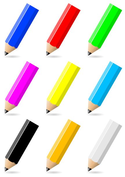 Set of colorful pencils with black tip - Photo, Image