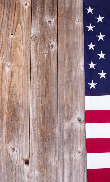 Border of USA flag on rustic wooden boards - Photo, Image