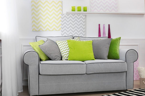 Modern interior with sofa - Фото, изображение