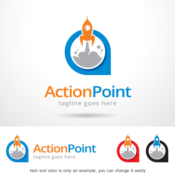 Actie punt-Logo Template Design Vector - Vector, afbeelding