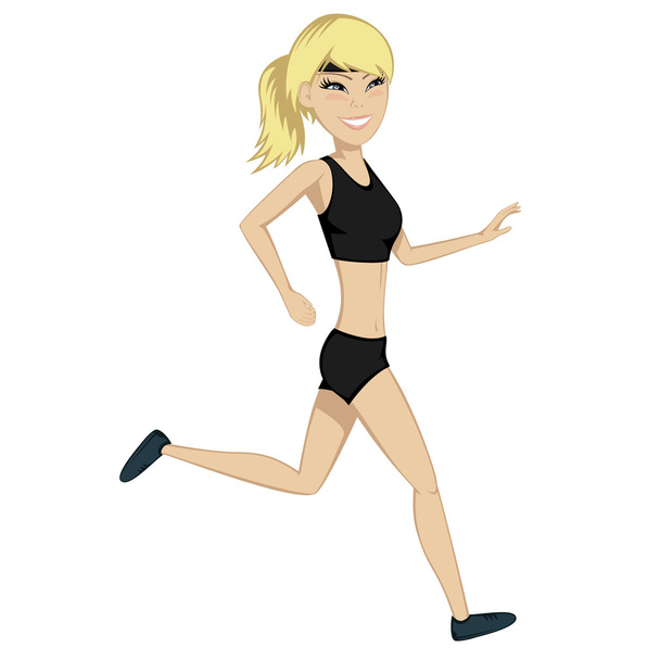 Futás fitness lány - Vektor, kép