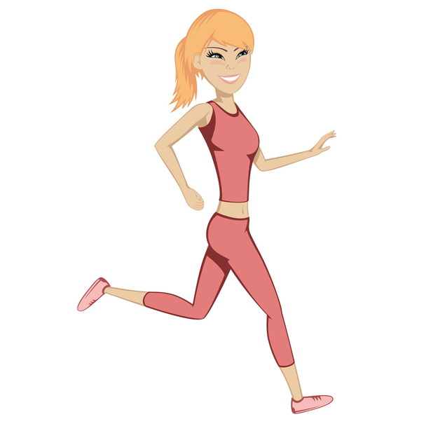 Correr chica fitness
 - Vector, imagen