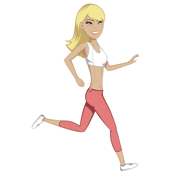 Correndo menina fitness
 - Vetor, Imagem