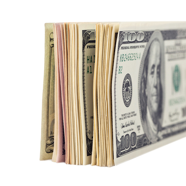 US dollár számlák, fehér háttér - Fotó, kép