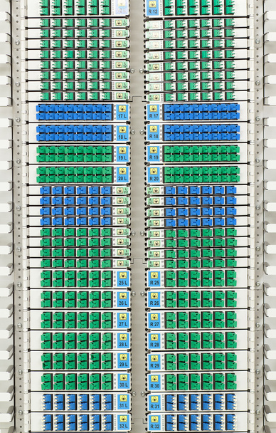 Fiber optic rack nagy sűrűségű kék és zöld Sc tudott kapcsolatot létesíteni - Fotó, kép
