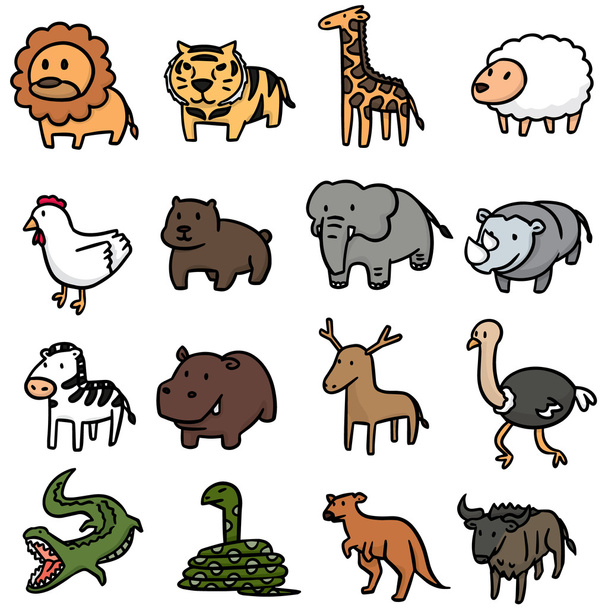 векторный набор животных
 - Вектор,изображение