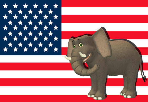 šťastné republikánský slon - Fotografie, Obrázek