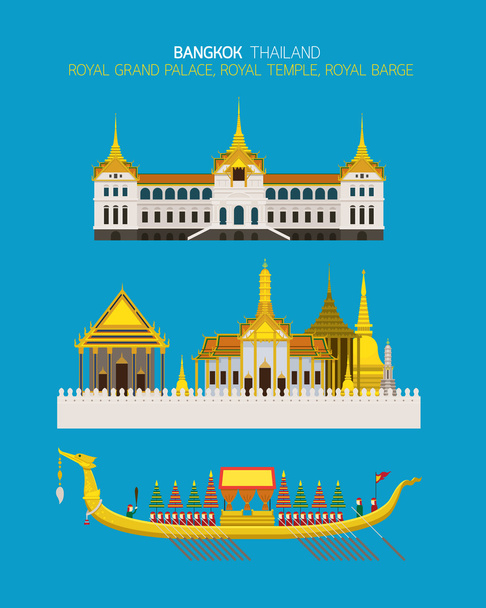 Σύνολο αντικείμενα Βασιλικό Παλάτι Ταϊλάνδη - Διάνυσμα, εικόνα