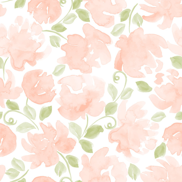 colorful watercolor flowers seamless pattern. vector illustration for your design - Vector, Image