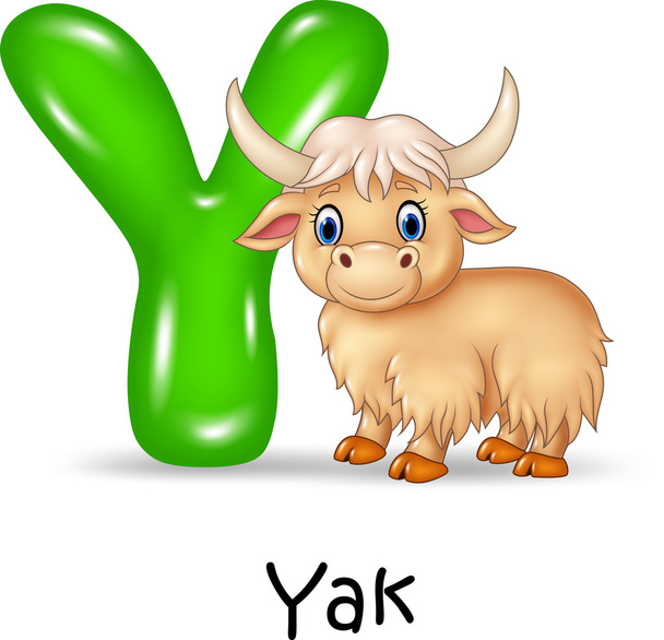 Illusztráció Y a levél Yak Cartoon - Vektor, kép