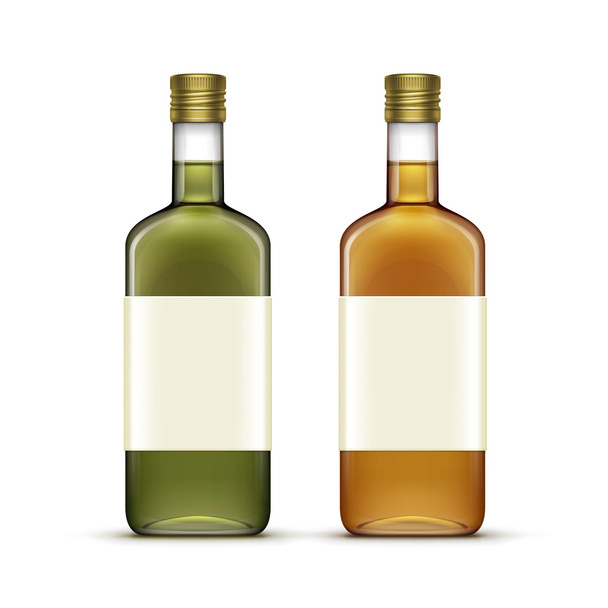 Ensemble vectoriel de boissons alcoolisées Bouteilles en verre à l'huile de whisky
 - Vecteur, image