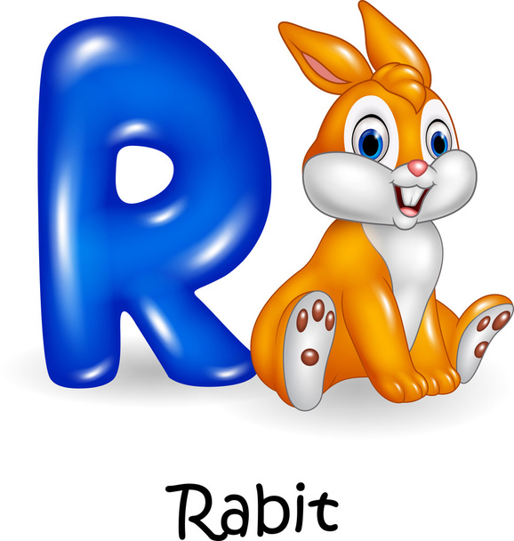 Ilustração da letra R para desenhos animados de coelho
 - Vetor, Imagem